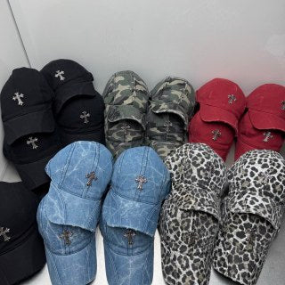Chrome Hearts Distressed Leopard Baseball Cap