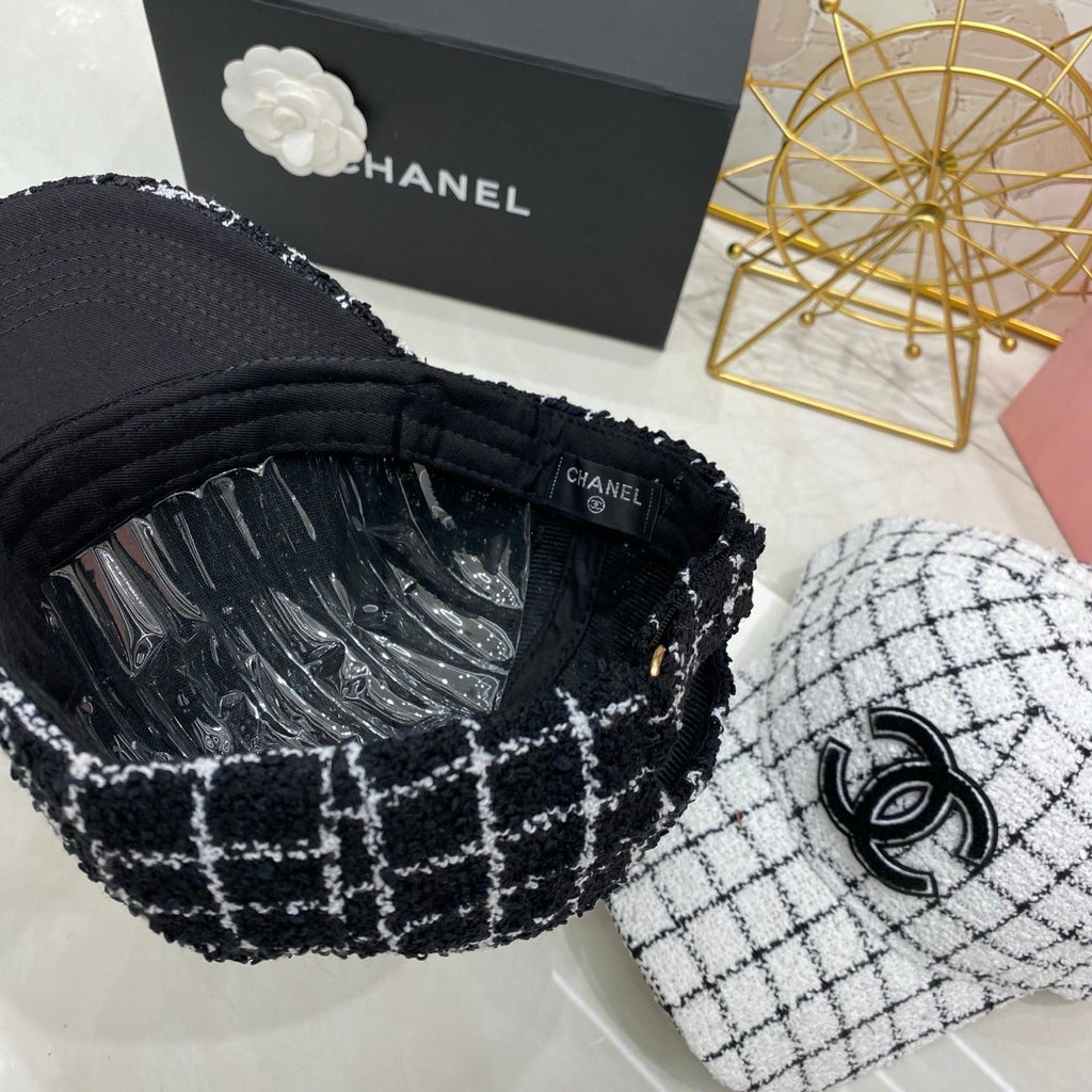 CHANEL Checkered Baseball Cap