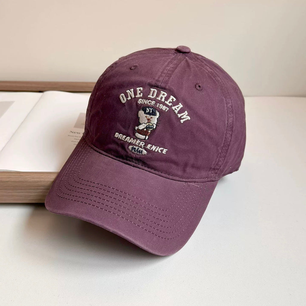 Embroidered Bear Baseball Cap