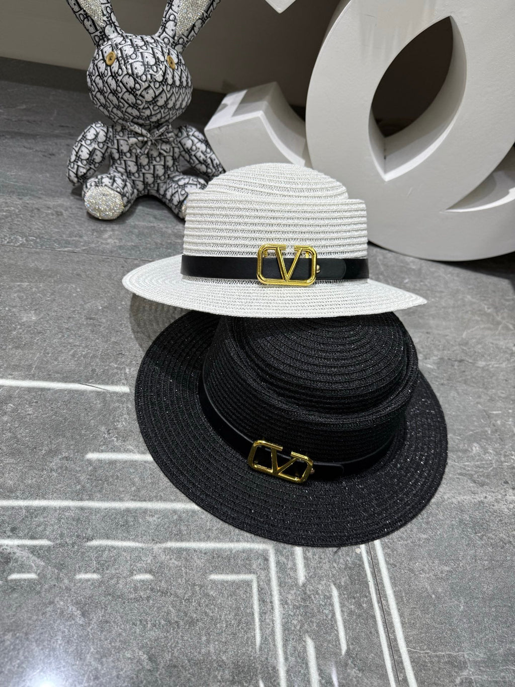 Valentino Linen Concave Crown Flat Cap