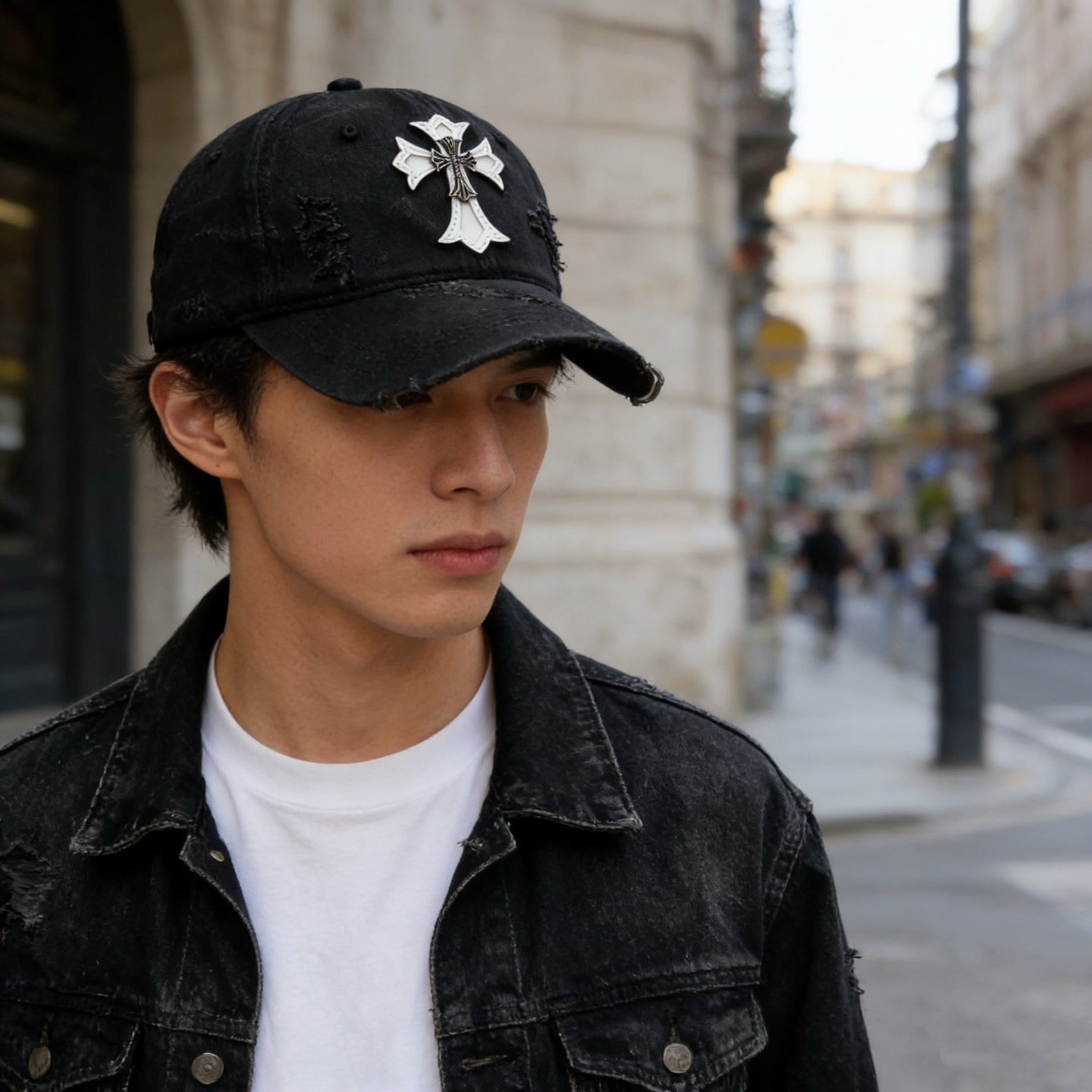 Chrome Hearts Distressed Washed Baseball Cap