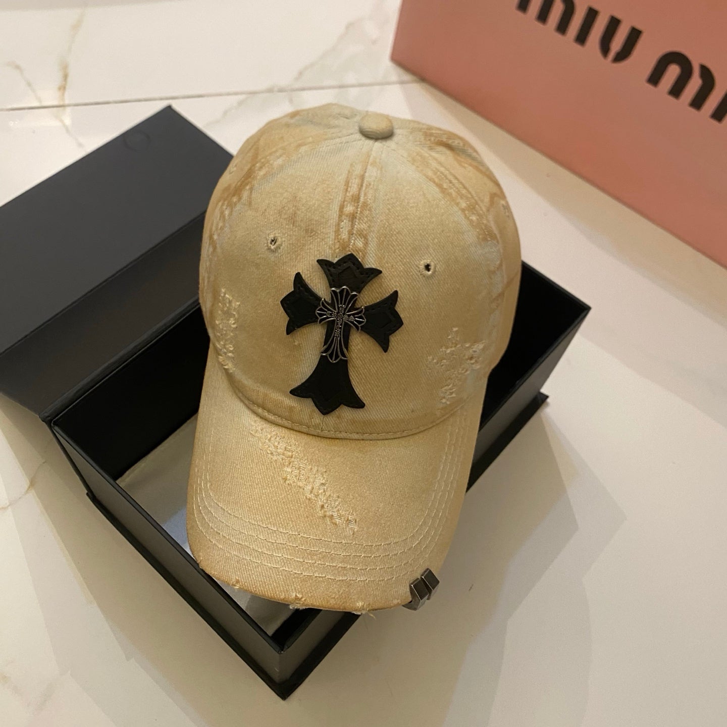 Chrome Hearts Distressed Washed Baseball Cap