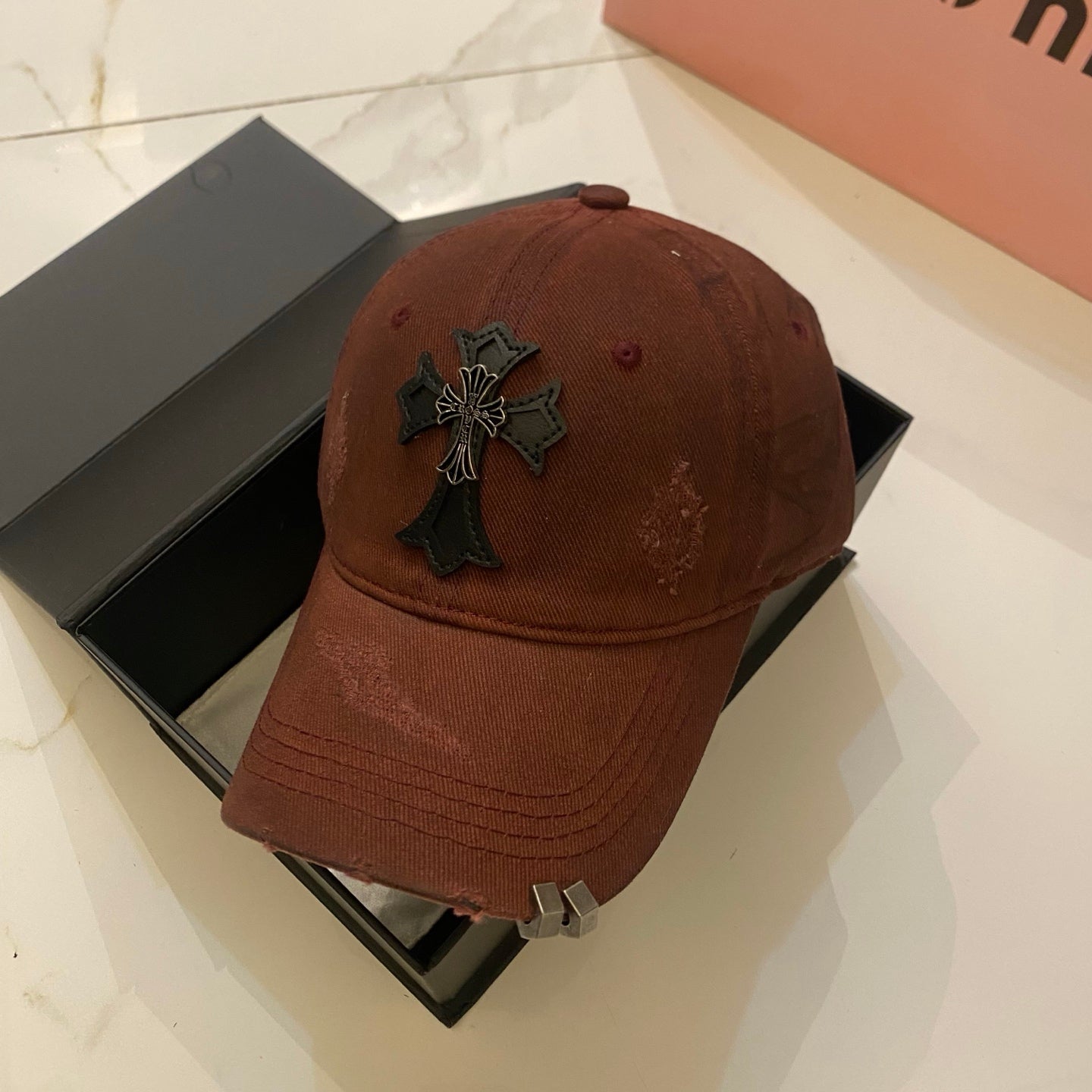 Chrome Hearts Distressed Washed Baseball Cap