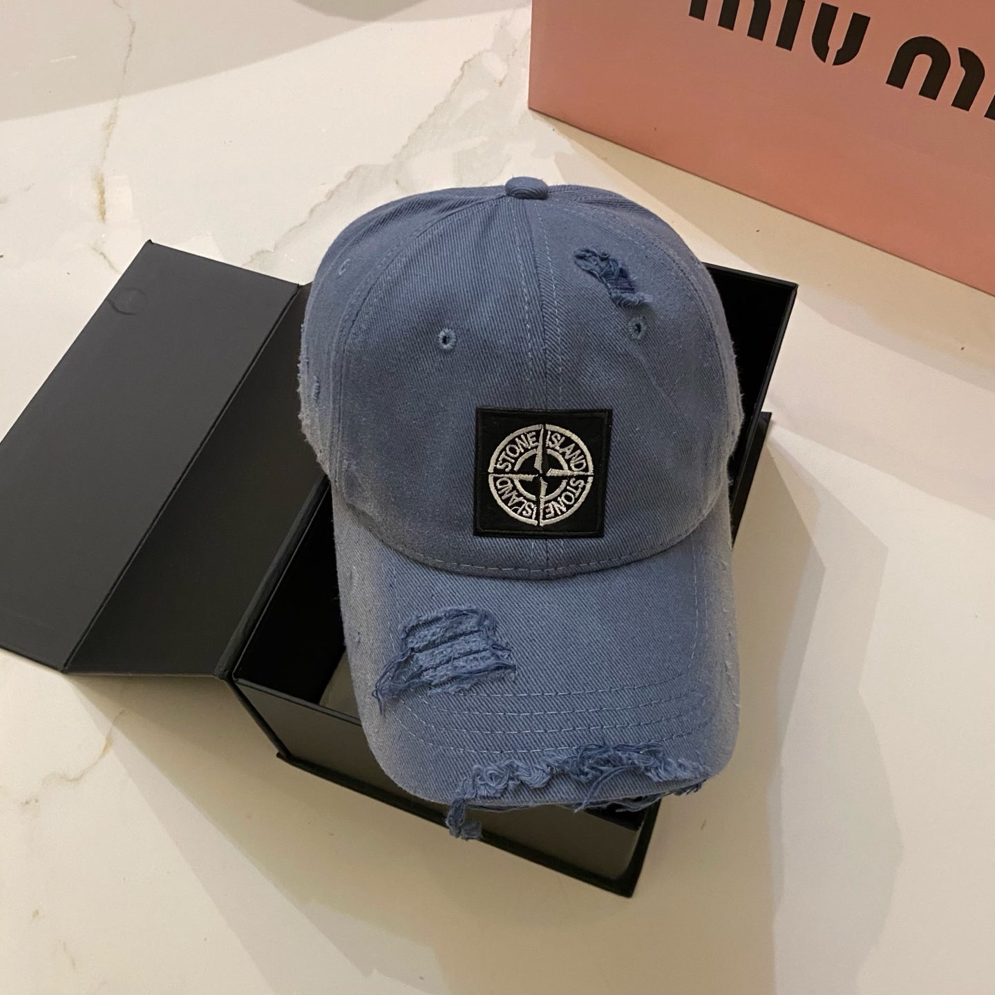 Stone Island Distressed Washed Baseball Cap