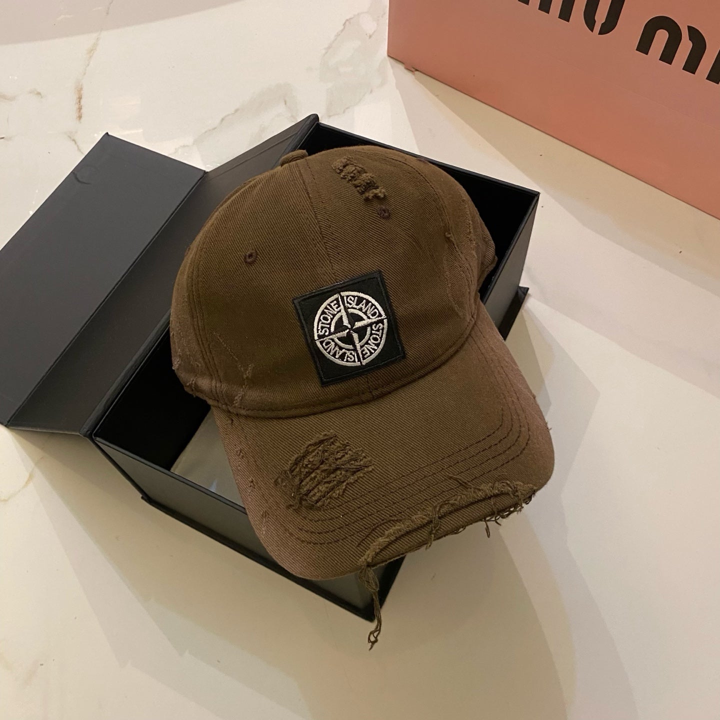Stone Island Distressed Washed Baseball Cap