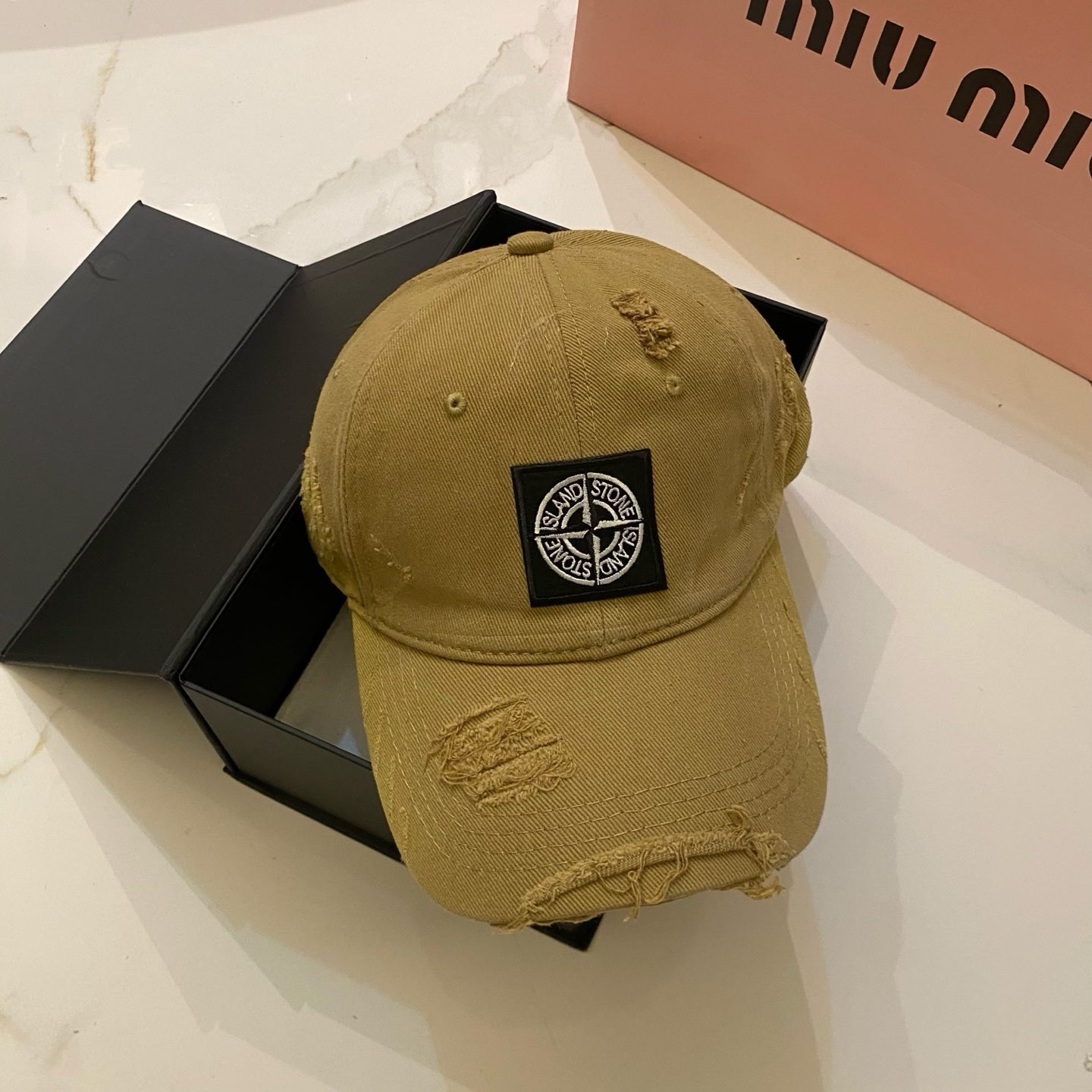 Stone Island Distressed Washed Baseball Cap