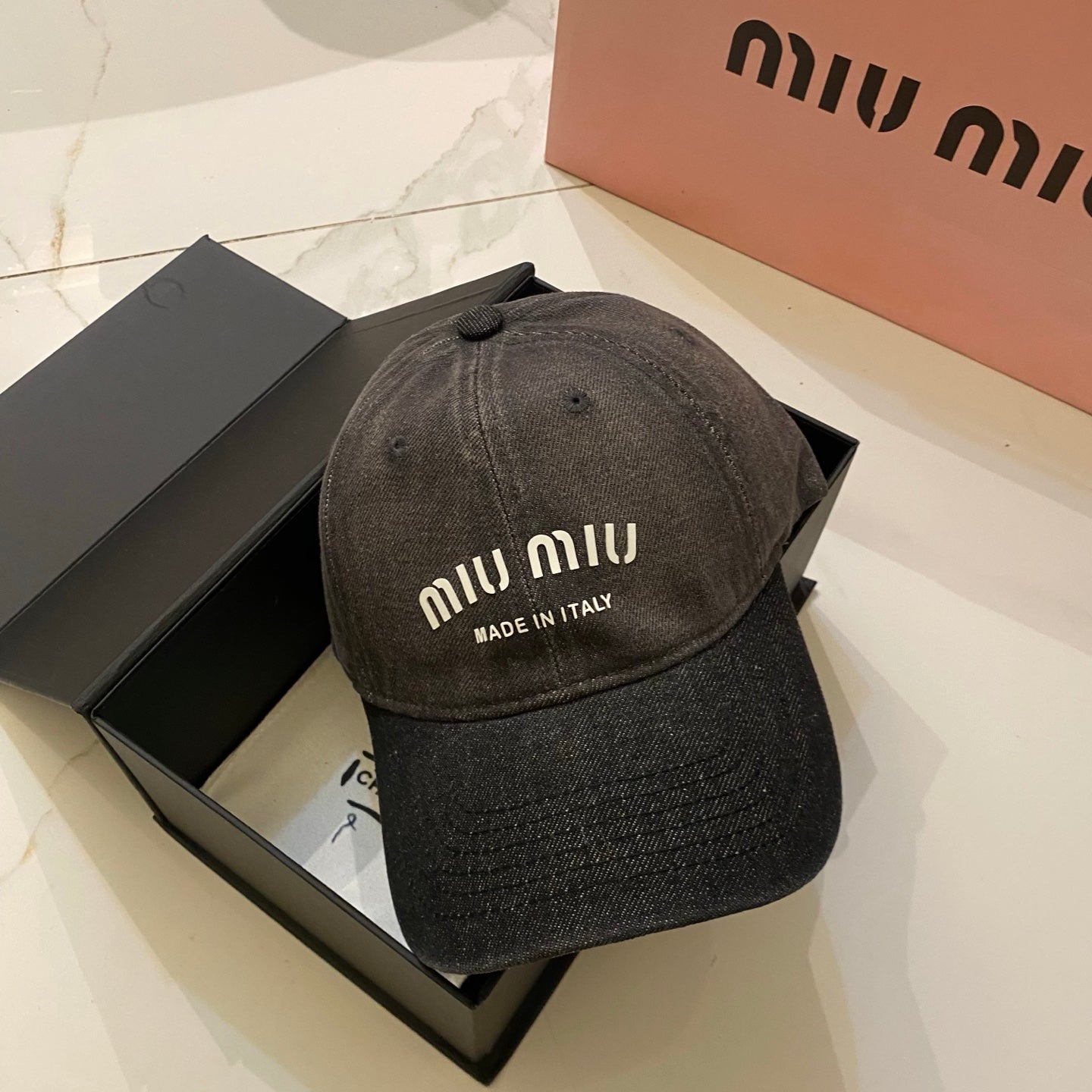 MiuMiu Baseball Cap, Distressed and Washed